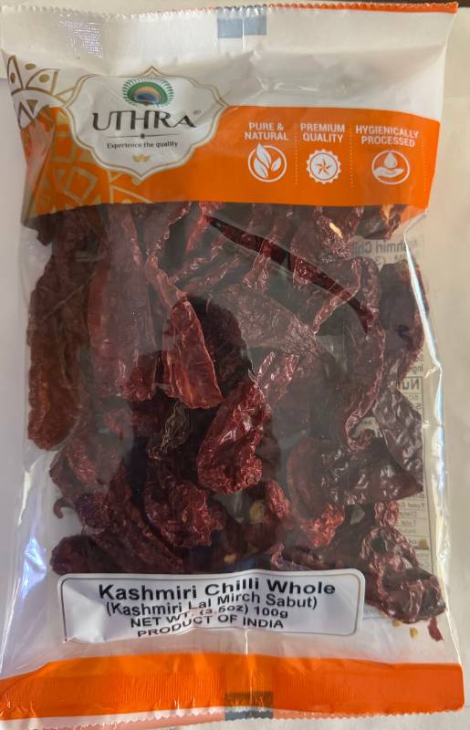 Uthra Kashmiri Chilli Whole 3.5 Oz