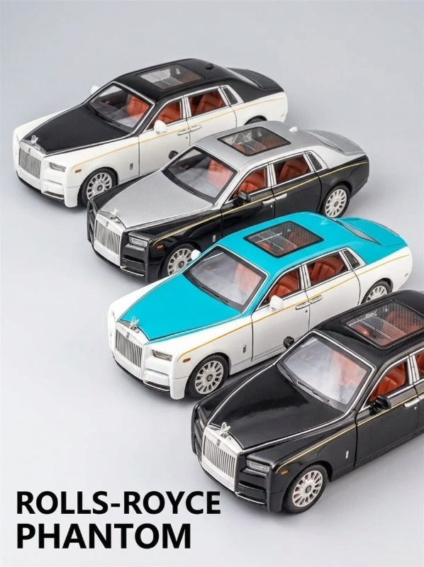 1:22 Rolls Royce Phantom Luxury die-cast alloy model car and toy vehicles, metal model car collection, simulation sound and light, gift for children TM