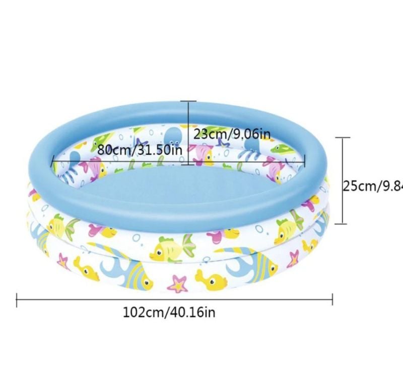 3 Ring Ocean Character Inflatable Kids Pool 101L 0 to 7 age swimming pool TM(51008)