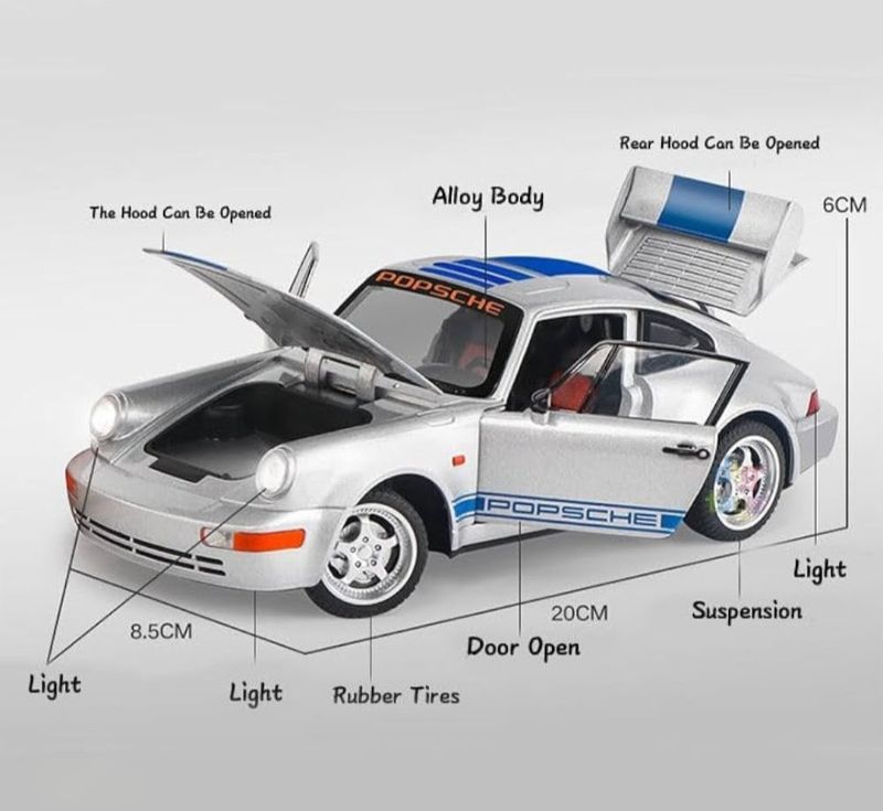 1:24 Classic Porsche 911 (964) Carrera RS diecast model car (K2-29C)