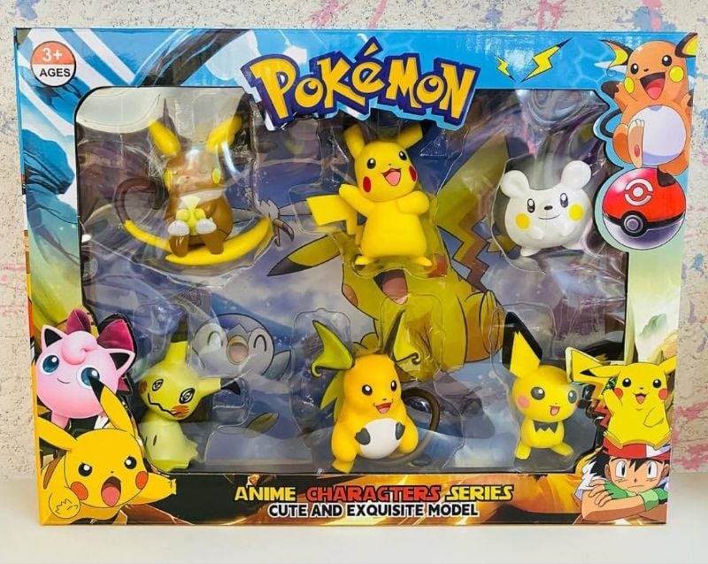 Cartoon movie Pokemon Pichu, Pikachu, & Raichu Action Figure KT (ZS222-84)