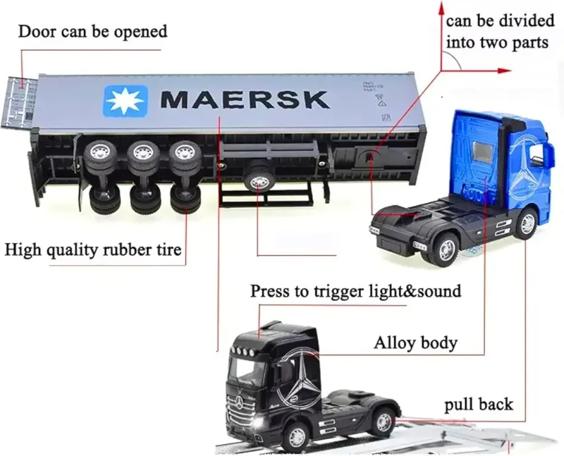Die-Cast Container Truck Engineering Model Big size(JG2602/5)