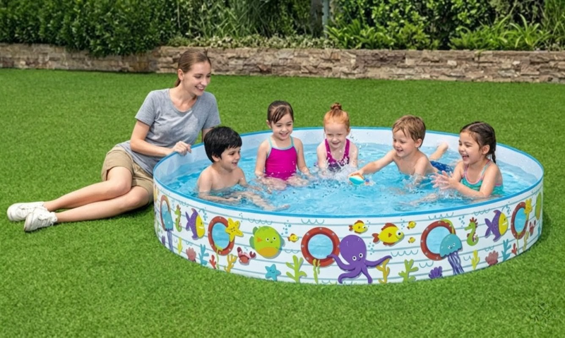 Summer Fill n Fun Kids Paddling Pools Large Size Family Pool No Need Air 0-10 ages swimming pool TM(55029)