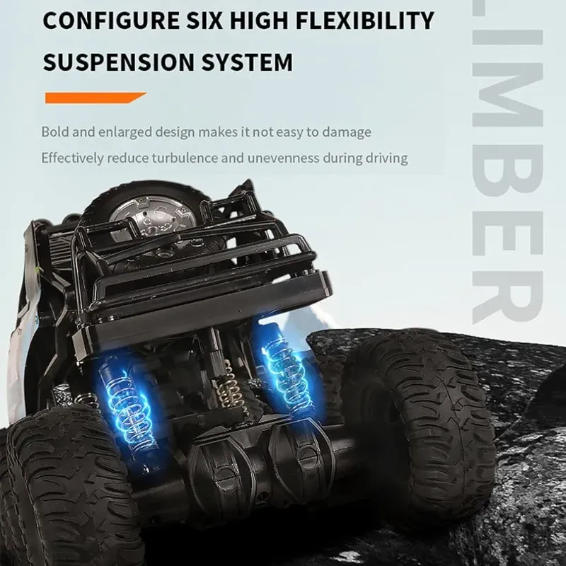 2.4GRC Car Rock Crawler Truck 6WD 1:10 Large Scale Remote Control Car Off Road Climbing Vehicle Toy With Spray Device Super Powerful Monster Truck, All Terrains Remote Control Car For Kids Adults KT(QX3688-32)