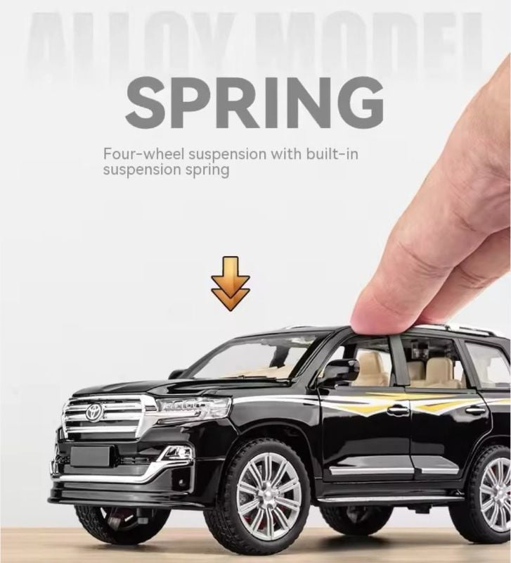 1:24 Scale Toyota Land Cruiser Diecast model car turning wheels suspension openable all sides (CZ123A)