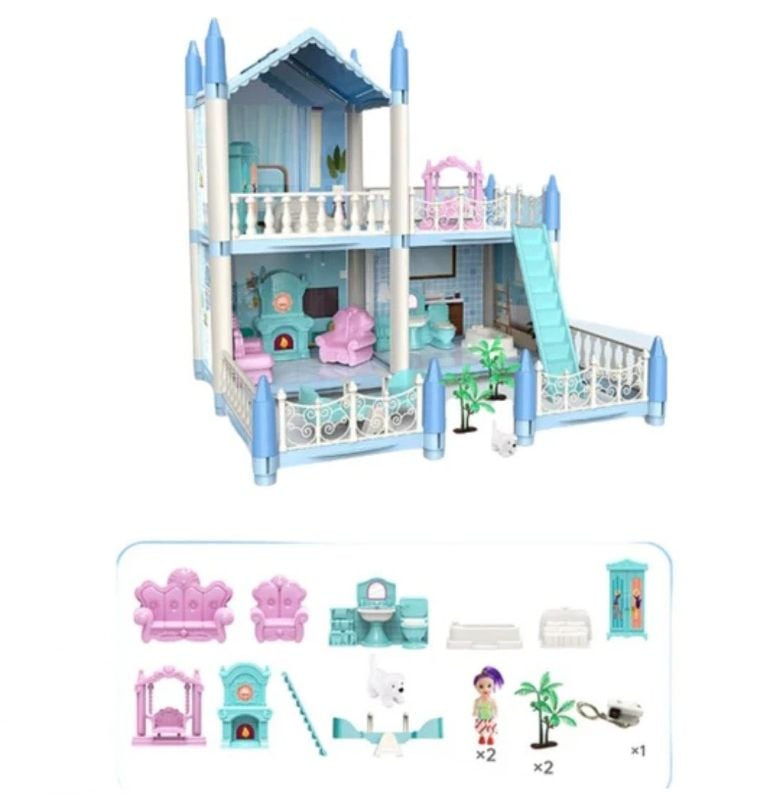 Doll Play House DIY With Accessories for kids girls best gift set (862-03)