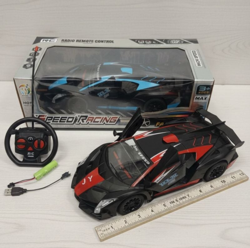 RC 2.4G 1Ft Big High speed racing car Lamborghini Model open doors sound light (8052E)