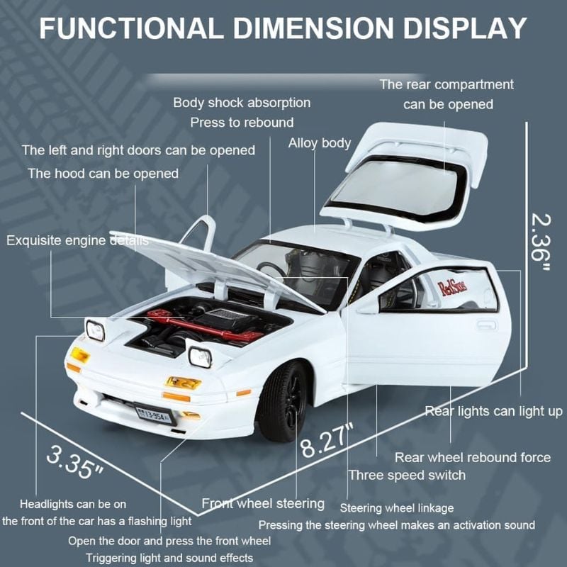 Mazda RX-7 1:24 scale Diecast model car best gift for children (1901-340)