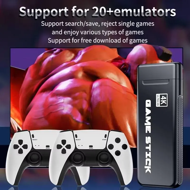 4K Ultra HD Game Stick with a 2.4G wireless controller gamepad enjoy taken and thousands of games TM (M8S)