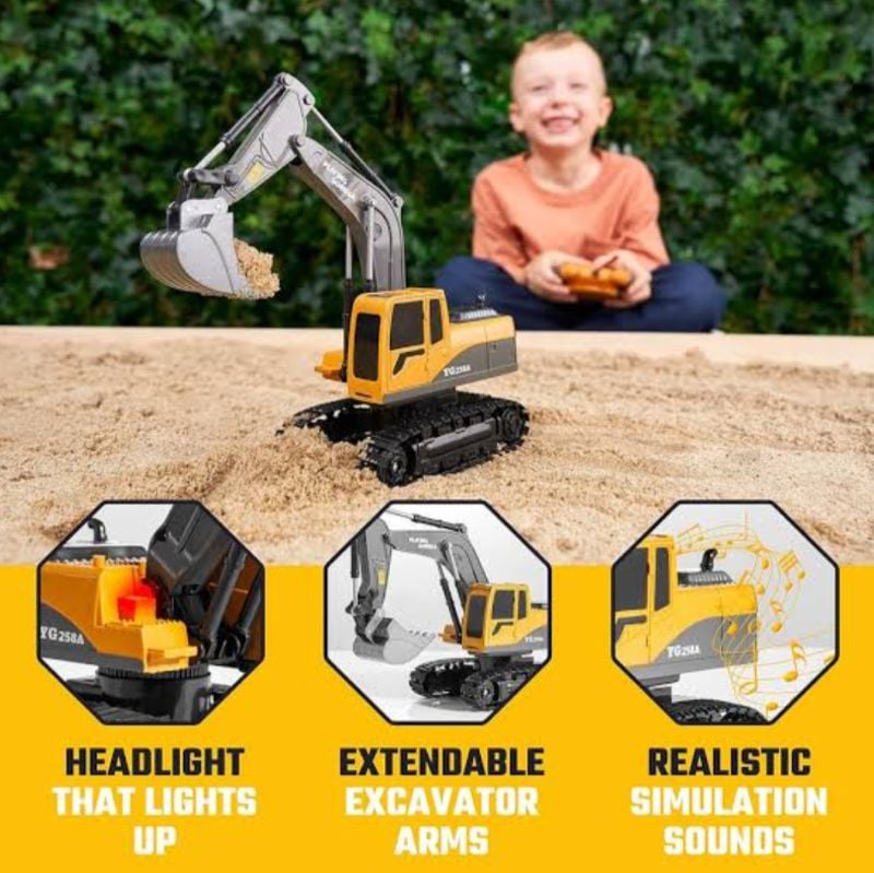 1:18 Heavy Construction Remote Control Excavator Toy 2.4G Remote 12 channels KT (8802)