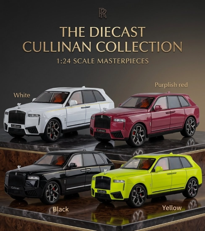 Luxurious 1:24 Rolls Royce Cullinan SUV Diecast Open Doors sound light TM