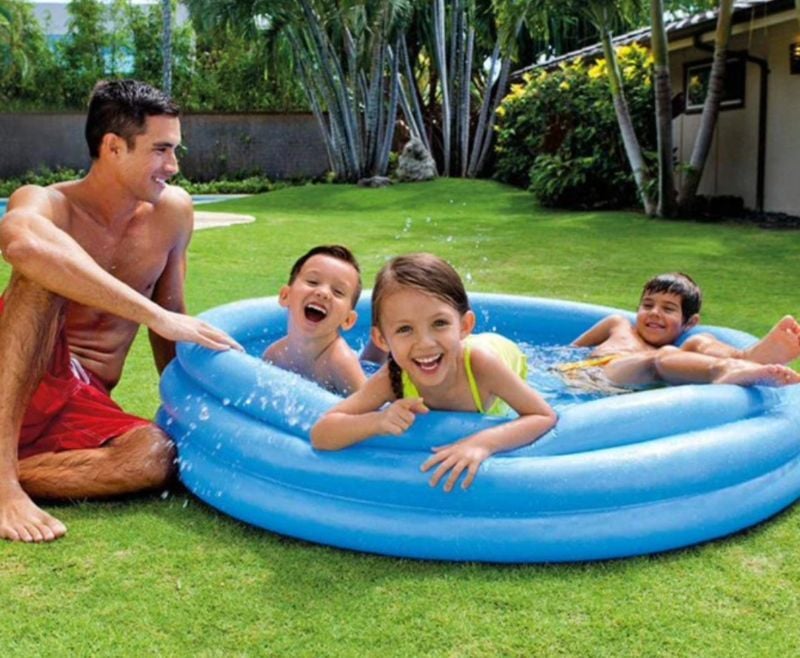 Bestway 3-Ring Inflatable Kiddie Pool Swimming pool 3 Kids space PVC bag 60x12 inches TM(51026)