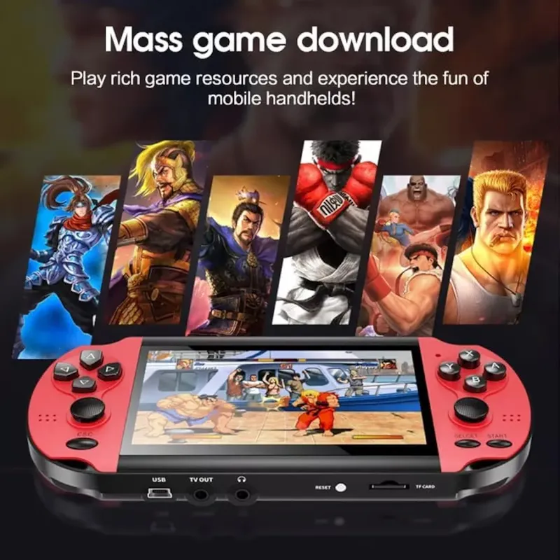 X7 64Bit 5.1-Inch Handheld Video Game Console Double Rocker MP5 Game Controller with 8GB Memory & 10,000 Built-in Games, MP5 Controller TM (X7PLUS)