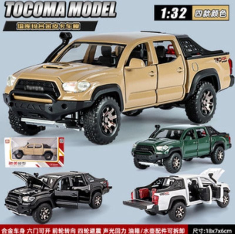 1:32 Hot Selling Toyota Tacoma pickup trucks
Diecast model car sound light open doors collector best toys KT (M343)