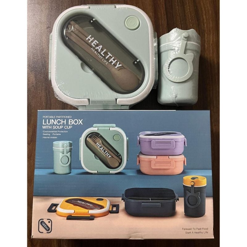 Healthy Life Lunch box with Soup Cup premium quality 1300ML food-grade, BPA-free (MR-1004)