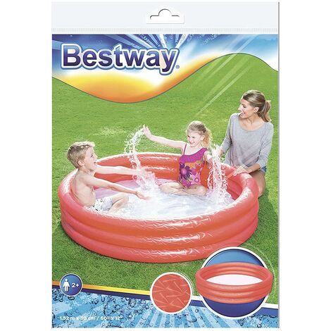 Bestway 3-Ring Inflatable Kiddie Pool Swimming pool 3 Kids space PVC bag 60x12 inches TM(51026)