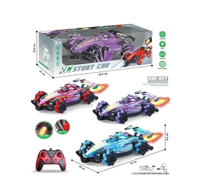 1Ft Long 2.4G High speed Spray Stunt Car Diverse Functioning multi sound light (2501-1A)