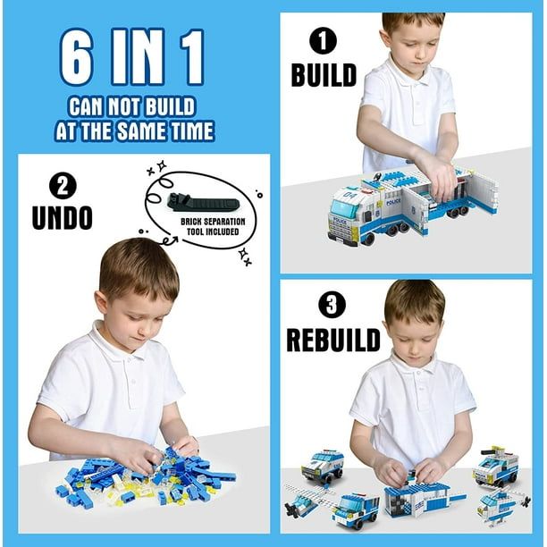 DIY Building Block 6in1 Build Your Own Ultimate City Police Station Adventure premium building bricks Set 1000 pieces KT (K8978-4)