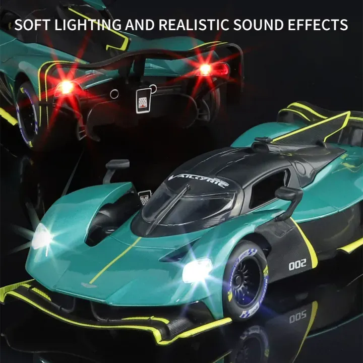 1:24 Aston Martin Valkyrie AMR PRO Supercar Alloy Diecast Model Car Sound Light DK (1900-560)