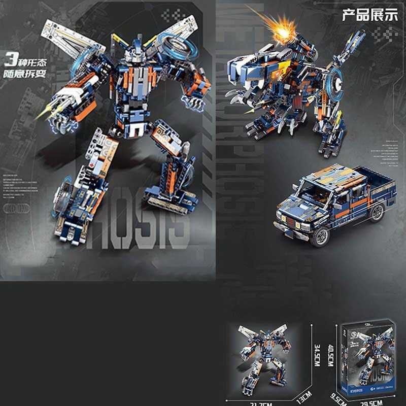 3 Style Transformation Robot Bricks building block set 844pcs (88033A)