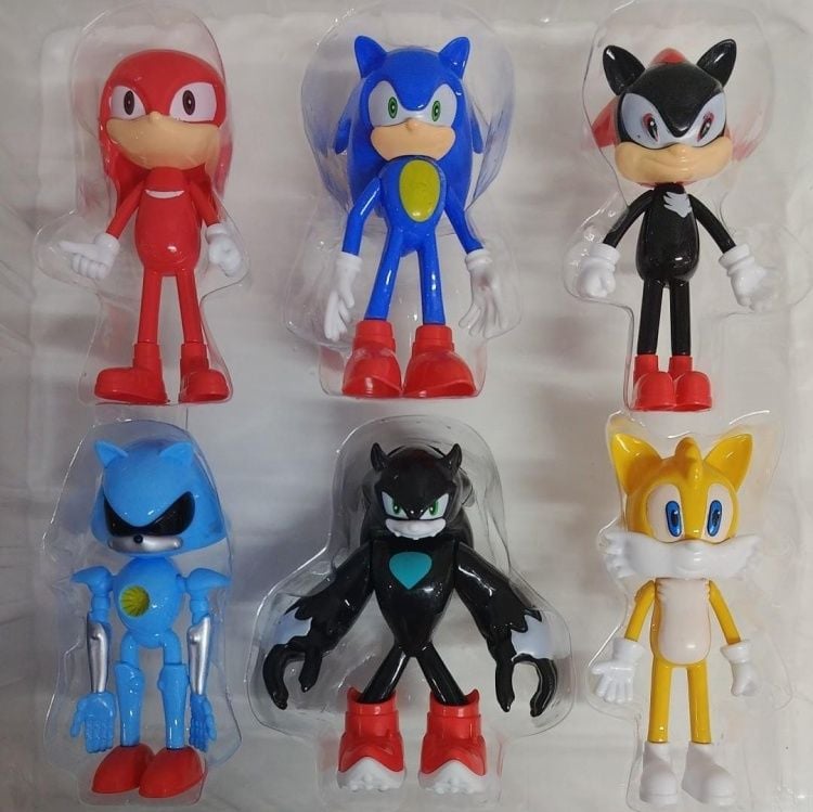 Famous Sonic the Hedgehog 6-Piece Action Figure Set Collector lovers kids best gift set KT (1158)