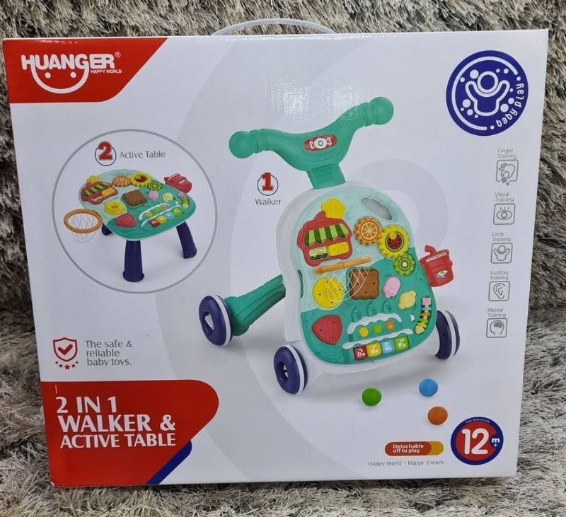 Baby Push Musical Walkers for Babies 12 Months Sit to Stand Walker for Baby Girl Boy 2 in 1 Push Toys for Babies Learning to Walk Baby Activity Walker Toddler Walking Toy KT(HE0814)