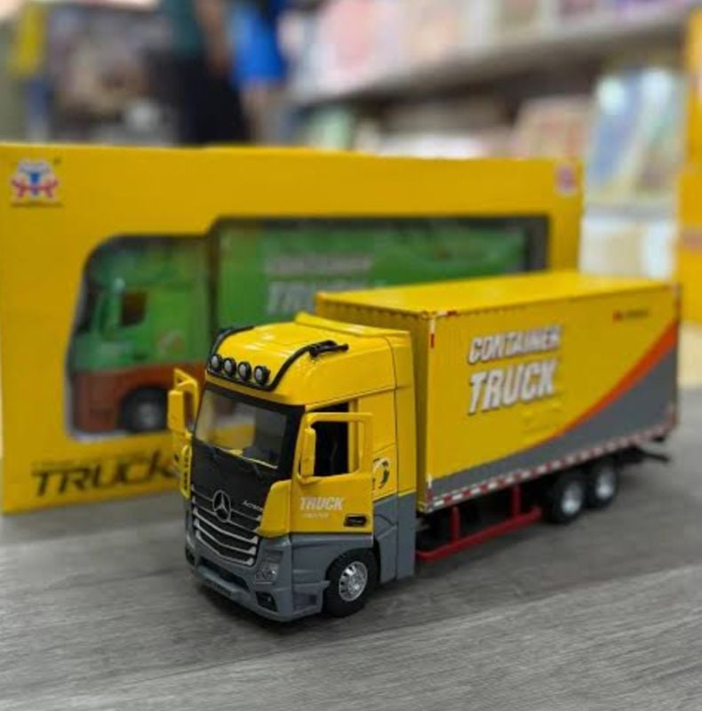 1:24 Premium Container Transport Truck Diecast Heavy Quality Metal Big Size Open Doors Sounds Light 12inches KT (53522-43)