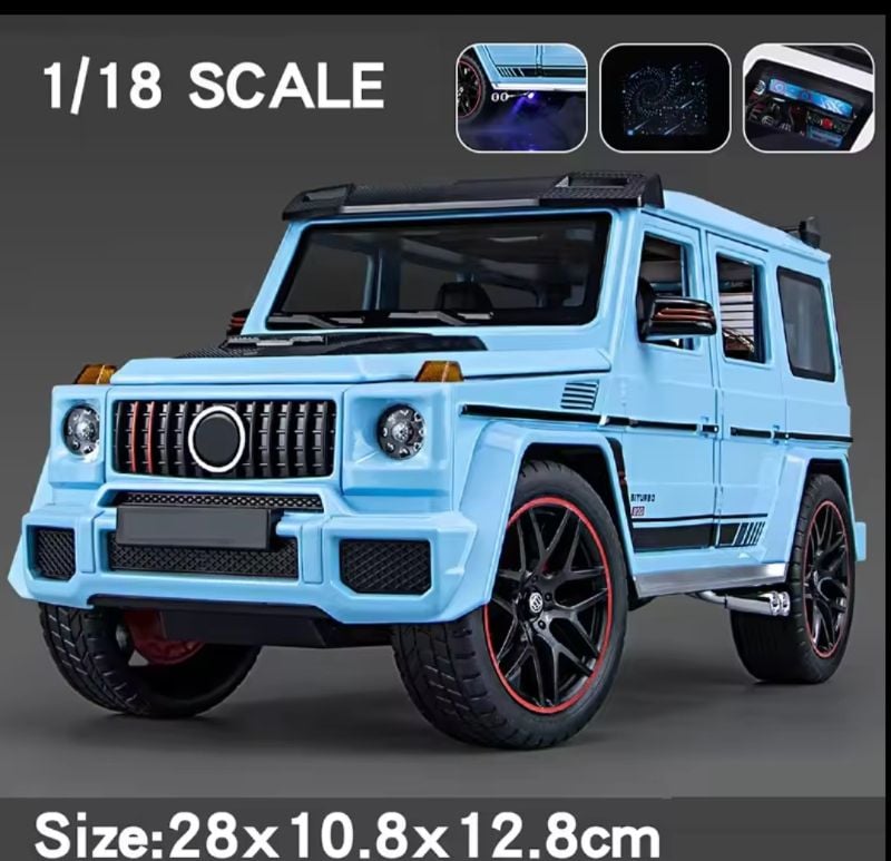 1/18 Scale Mercedees Benz Brabus G800 SUV 4x4 Alloy Car Diecast Toy Vehicles Car Model with Spray Openable Doors & Sound, Light Pull Back car Toys for Kids TM (CZ1801A)