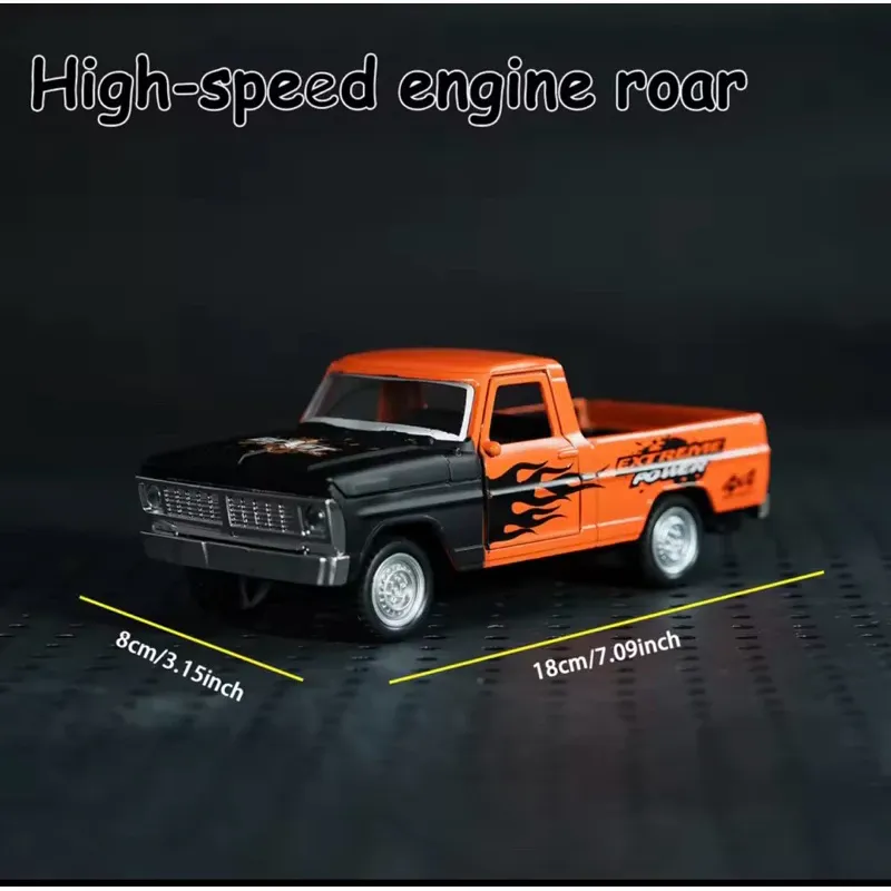 1:32 Scale Modified Beast Classic Ford 1969 F-100 pickup truck Sound light open doors KT (XG879-22)