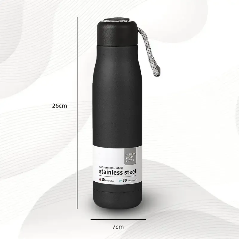 Hot & Cold Vacuum Rope Water Bottle High quality 18/8  stainless steel Hot 10 hours Cold 30 Hours 550 ML (16367-10)