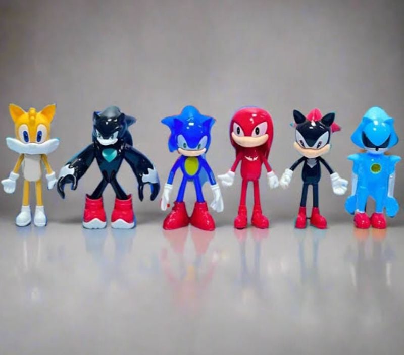 Famous Sonic the Hedgehog 6-Piece Action Figure Set Collector lovers kids best gift set KT (1158)