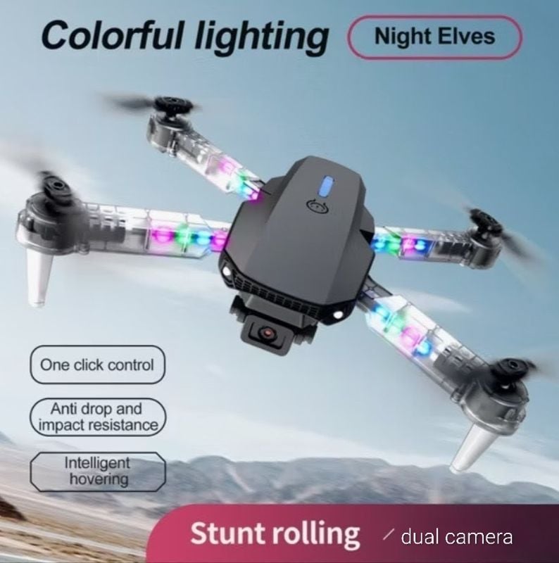 E99 PRO MAX DRONE, USB Charger, WIFI, Camera, Color Lights, 360 Rolling, Auto Return, One Click Control KT (E99D-3)
