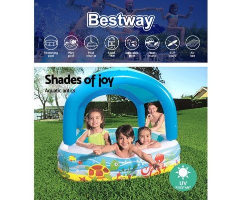 Bestway Canopy Play Pool, an inflatable children's pool designed for outdoor fun with sun protection TM (52192)