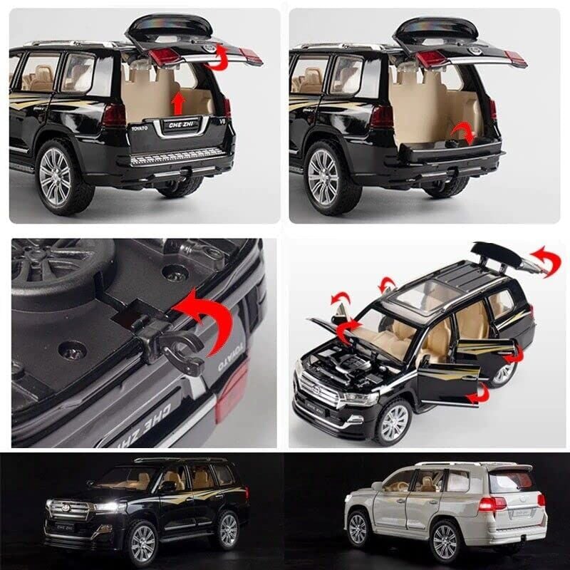 1:24 Scale Toyota Land Cruiser Diecast model car turning wheels suspension openable all sides (CZ123A)