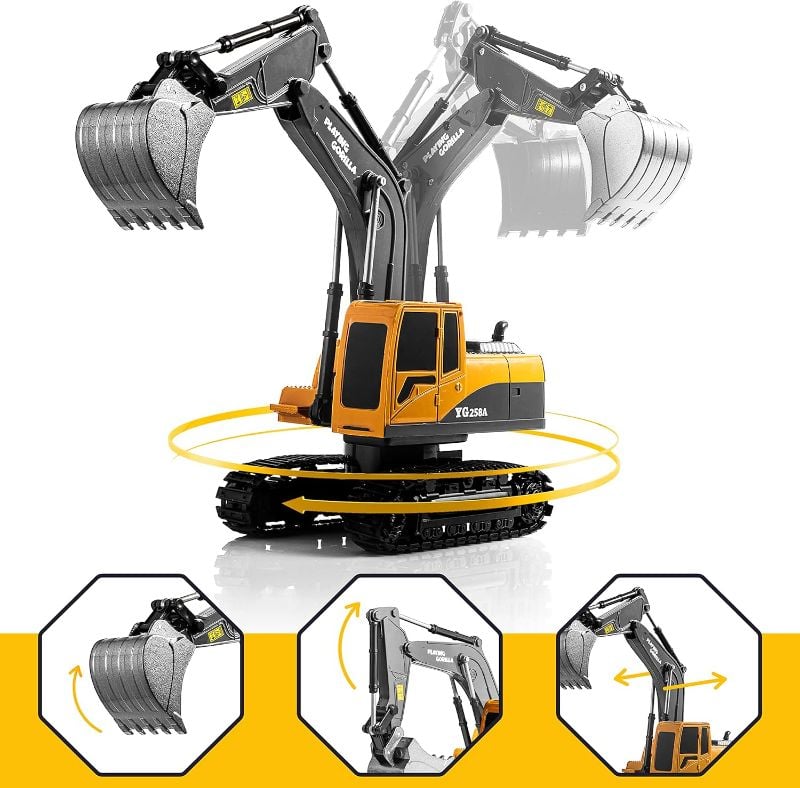 1:24 scale Engineering Truck Excavator RC Rechargeable 360 rotate Digging Sound KT (7721A)
