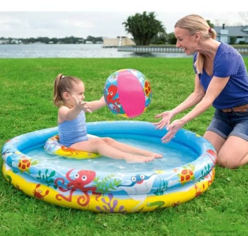 3in1 Double Ring Pool Bestway Play Pool Set With Ring Ball 48" x 8 TM(51124)