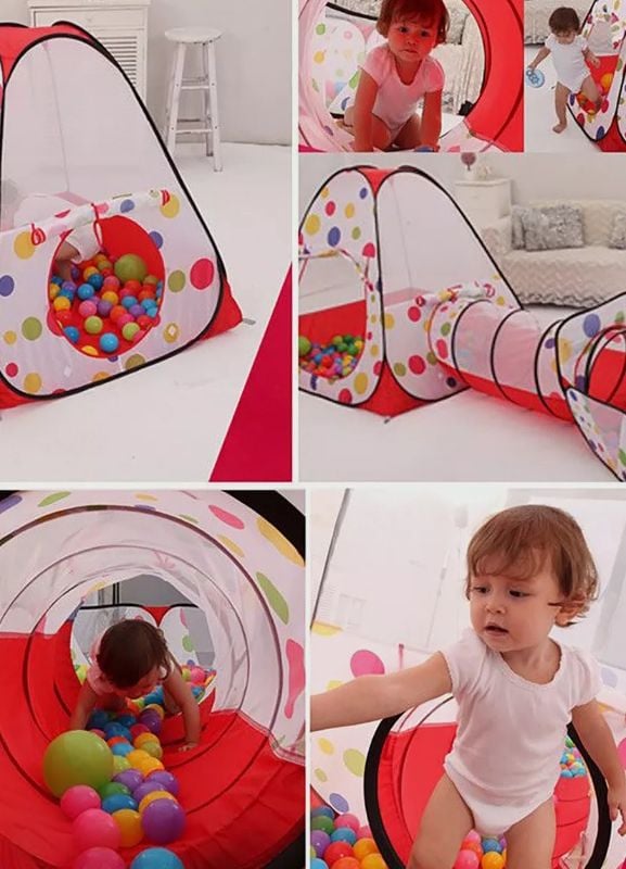 2-in-1 children's play pop-up tent house with 50 balls (LF313)