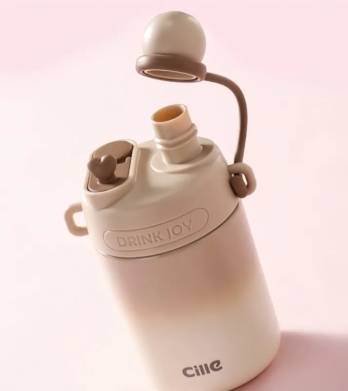 Cille brand Gradient Colour 316 grade stainless steel water bottle Double-wall vacuum insulation Water Bottle Pastel + Straw + Strap (XB-25151-450)