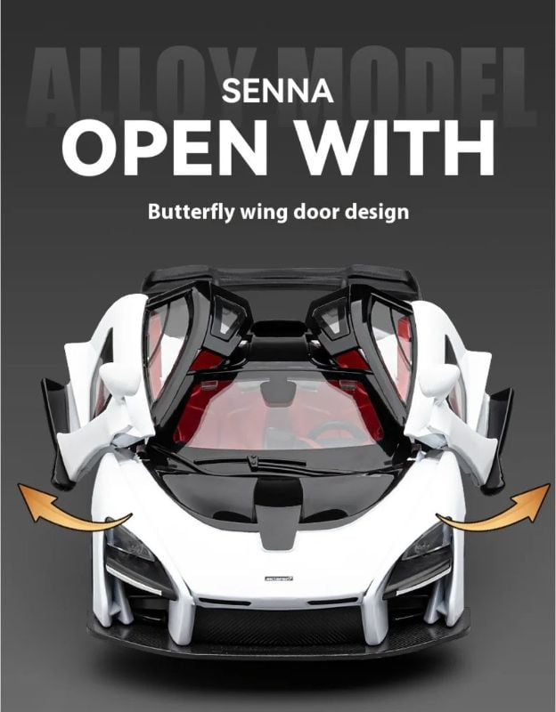1:24 McLaren Senna car diecast open doors toy car (CZ181A)