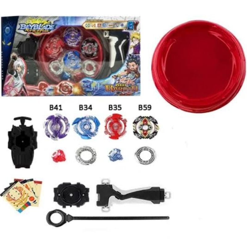 4 Beyblade Metal Fusion Battle Set Tops With Beystadium and Hand Launcher High quality For Kids Play Set KT (BY505C)