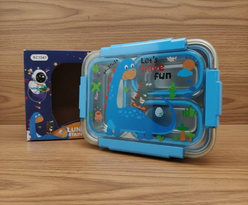 Double layer Space Theme Stainless Steel Lunch Box high quality Hot & Cold BPA free each compartment seal tight (RC1561)