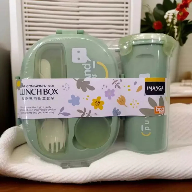 2in High Grade Large Size Lunch box food storage with water bottle Microwave safe (KX-6132)