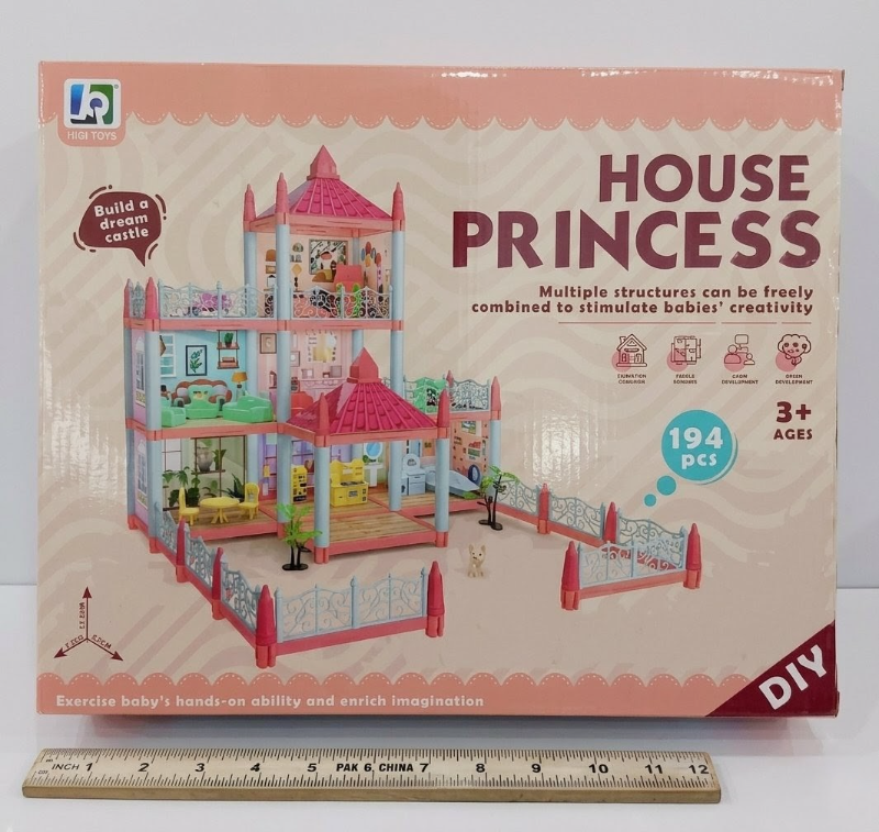 House Princess Multi Storey Huge DIY DollHouse play Set with accessories Best Attractive Gift For Girls Dream House KT (137)