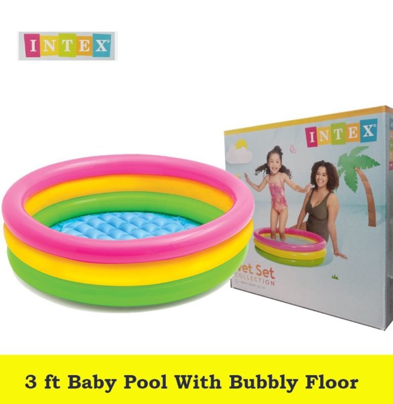 Intex Inflatable Swimming Pool Wet set Collection Bath Tub For Children 34x10 inch 0 to 5 age TM(58924)