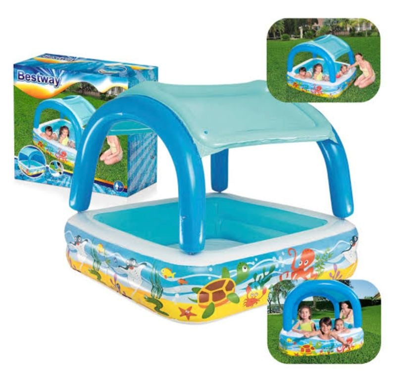 Bestway Canopy Play Pool, an inflatable children's pool designed for outdoor fun with sun protection TM (52192)