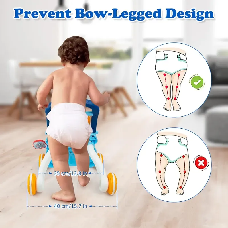 High quality HUANGER Baby Music Walker Multifunctional Children Infant Baby Learn Walk Stand Trolley Early Educational Toys (HE0819)