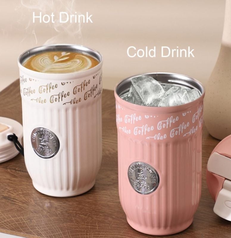 Pink Vacuum Insulated Coffee Mug Leek proof 18/8 grade stainless steel (383-10)
