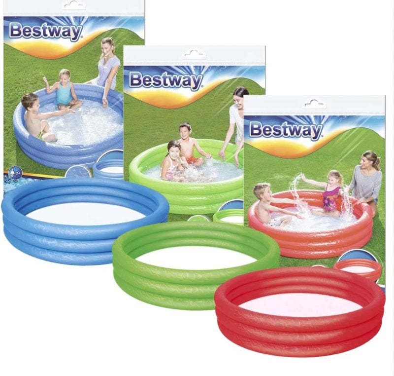 Bestway 3-Ring Inflatable Kiddie Pool Swimming pool 3 Kids space PVC bag 60x12 inches TM(51026)