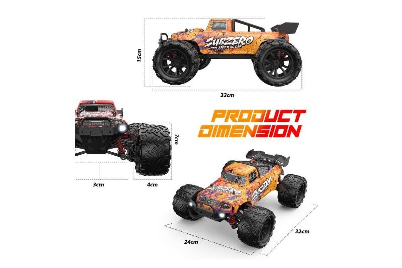 RC Subzero Dual Motor Bigfoot RC Truck, LEDs, Max 40km/h, Proportional Control, RTR (9500E)