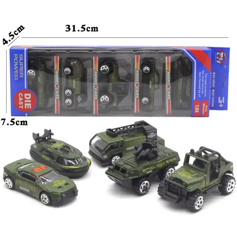Die-cast military 5 Engineering vehicle Gift toy